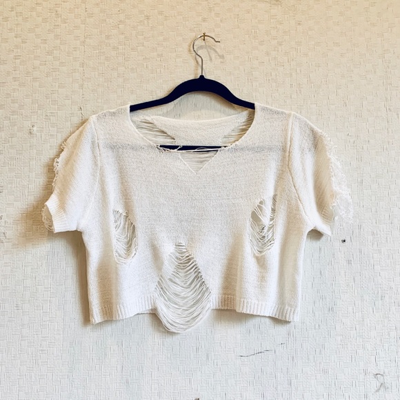 distressed white shirt